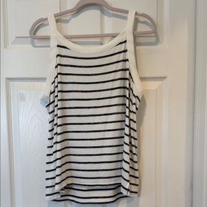 Market & Spruce Black and White Striped Tank Top